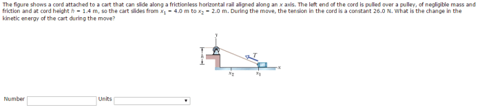 Cord attached solved incorrect shows figure transcribed problem text been show has slide cart