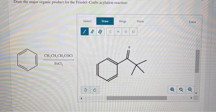 Organic draw following major friedel reaction acylation crafts transcribed text show